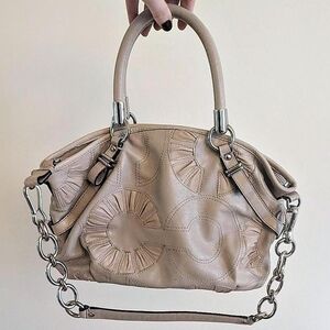 Coach 16356 Madison Embelished Sophia Leather Satchel In Grey